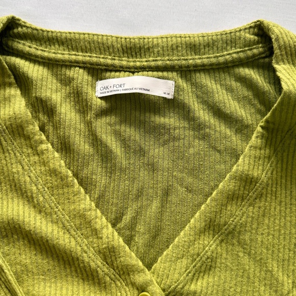 OAK + FORT Cropped Button Up Shirt/Cardigan - Picture 2 of 2